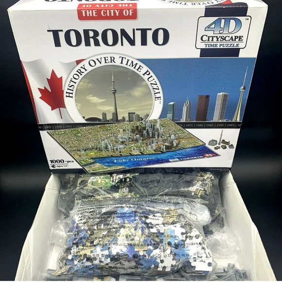 4D Cityscape Time Jigsaw Puzzle The City of Toronto Layer Map 1000+ Pieces - Picture 10 of 12